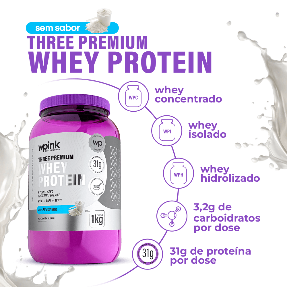 Whey 3W sem sabor 3W - (1kg)