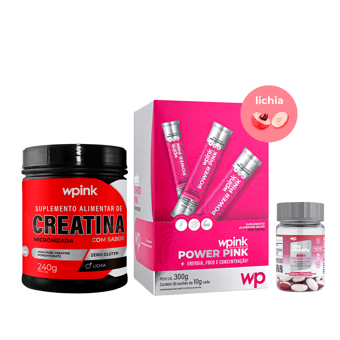 Pré-treino + creatina de lichia + ácido hialurônico