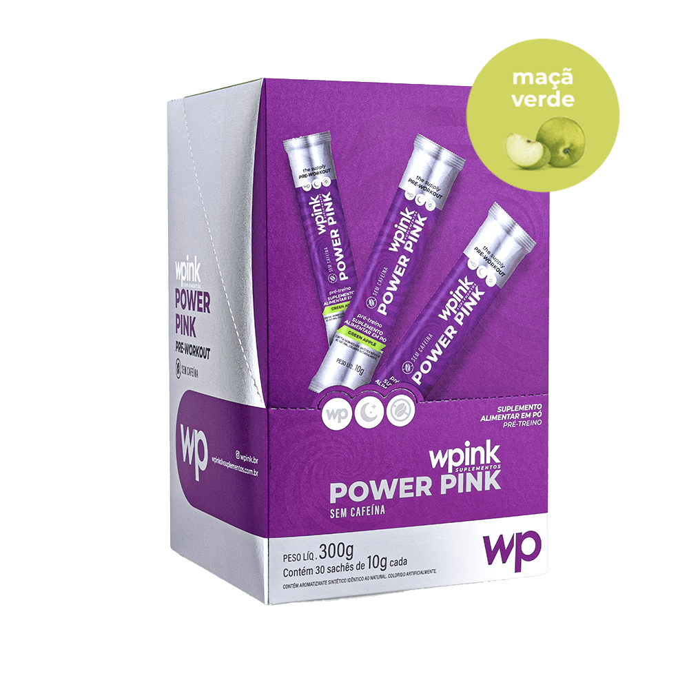Pré-treino sem cafeína de maçã verde - pré-treino - 300g